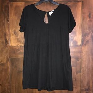 White Crow Velvety Black T-Shirt Dress